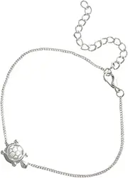 BESTYASH 1pc Alloy Turtle Anklet Tortoise Pendant Beach Antique Silver Ankle Chain for Women Craftsmanship Versatile Jewelry for Wrist Use