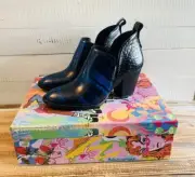 New in Box Jeffrey Campbell Rosalee Blue Crocodile Booties Women Size 8 M