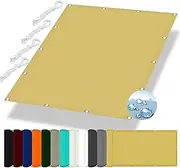 Waterproof UV Resistant Shade Cloth Cover 2.5 x 3.5m Garden Canopy Sun Shade Sail for Balcony Carports Kennel Cream Color with Grommets and Rope