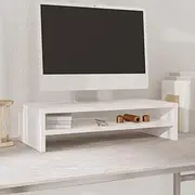 Monitor Stand White 50x24x13 cm Solid Wood Pine,Furniture,TV mounts & TV Units