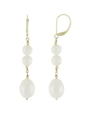 Splendid Pearls 14K 6mm and 10mm Pearl Earrings