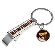 AFL Bottle Opener Key Ring - Hawthorn Hawks - Metal Keyring