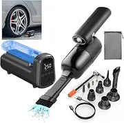 GALENPOO 10 in 1 Cordless Handheld Tire Inflator Vacuum Cleaner 150PSI 13000Pa Suction, 4000mAh Power Bank and Emergency Light, Fits Car Truck Motorcycle Bike Tire Balls, Portable Air Compressor