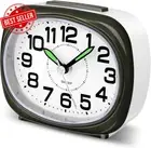 Silent Alarm Clocks Bedside Non Ticking Battery Powered Simple Analogue Alarm Cl