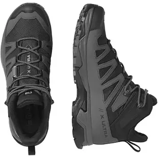 Salomon X Ultra 4 Mid Wide 男款Gore-tex防水登山鞋 L41294600 黑/灰/珍珠藍