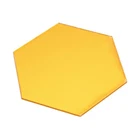 24x Hexagon Mirror Tiles Glass Wall Stickers Self-Adhesive Art Decal Home Decor