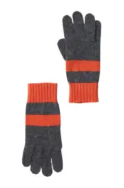 Portolano Men Minerva Striped Gloves orange & charcoal One Size 9029