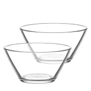 Glass Salad Bowl, 2.2 Litres - Single Mixing / Serving Bowls - Set of 2