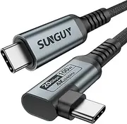 SUNGUY 100W USB C to USB C Cable 1.5FT/0.5M, 20Gbps High Speed 3.2 Gen 2 USB C Data Transfer 4K Video Output Type C Cord for iPhone 16/16 Pro Max, MacBook Air/Pro, iPad Pro, Chromebook and More