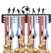 Sports Award Organizer, Athlete Award Rack, Award Organizer Rack, Football Trophy Display, Wall Mounted Football Award Organizer Rack with Hooks for Sports Awards and Athlete Trophies