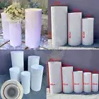 3/5PC Metal Wedding Plinths Cylinder Pedestal Stand Ripple Corrugated Cake Shelf