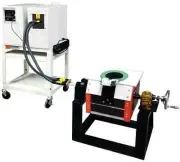 25KW Induction Heating Melting Furnace 1-20KHz with Tilt-Pour Graphite Crucible