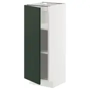 METOD base cabinet with shelves, white/Havstorp deep green, 30x37x80 cm