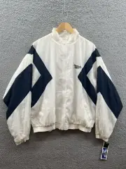 Reebok 1996 Brand New With Tags White Blue Men’s Nylon Windbreaker Size Large