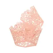 50 Pcs Cupcake Wrappers for Baking Light Pink (Butterfly, Pearlescent Paper)
