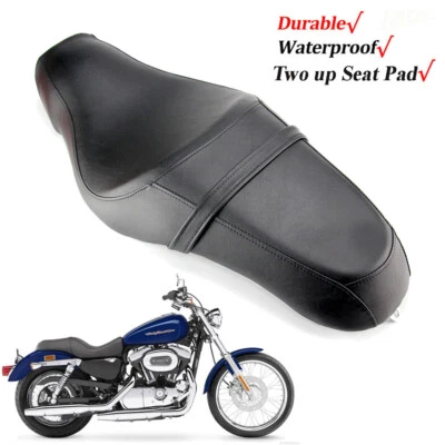Two Up Driver Passenger Seat Black For Harley Sportster 883 1200 XL1200T Iron 48
