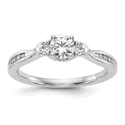 14k White Gold 5/8 Ct. Lab Grown Diamond VS/SI+ G+ Three Stone Engagement Ring