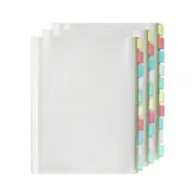 3x Marbig PP 10 Tab A4 Lever Arch/Binder Pocket Divider/Indices Filing Document