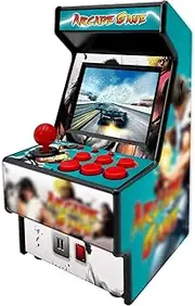 E-MODS GAMING Mini Arcade Games Machine - 156 Retro Games Console - 2.8 Inch Screen Handheld Gaming Device - AV Output - Blue