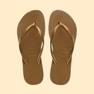 【havaianas 哈瓦仕】HAVAIANAS 哈瓦仕 人字拖 古銅金 咖 拖鞋 女 4000030-1856W