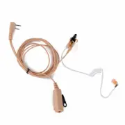 Beige 2Pin PTT Covert Acoustic Tube Earpiece MIC for KENWOOD BAOFENG UV-5R Radio