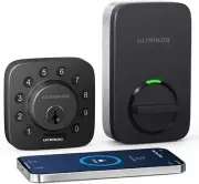 ULTRALOQ Smart Lock U-Bolt (Black) 5-in-1 Keyless Entry Door Lock with Bluetooth