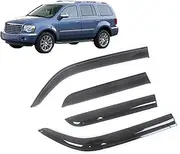 Auto Side Window Wind Deflectors Visors Black Rain Guard Door Visor Vent Shade Dark Smoke Ventvisor Compatible with Chrysler Aspen 2007-2010
