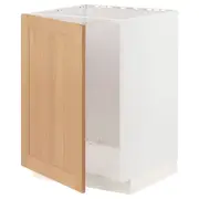 METOD base cabinet for sink, white/Vedhamn oak, 60x60x80 cm