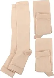 FOYTOKI Calf Stockings Compression Socks Jacquard Sports Socks 2 Pairs Compression Leg Sleeves for Women
