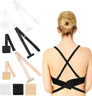 [CIATBYYJ] Set of 6 Bra Extenders, Stretchy Bra Converter, Comfortable Bra for Backless Dress, 3 Hooks, 3 Rows, Backless Back Converter for Women and Girls, Party, Wedding Dresses, Black, Colour, White