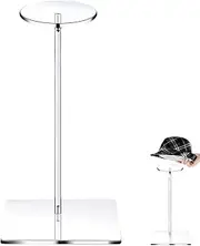Round Acrylic Display Stand, Acrylic Hat And Wig Tabletop Display Stand Rack, Clear Hat Stands And Wig Holder Rack For Display, Hat Display Rack With Barbell Pedestal And Round Base