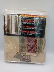 New Thermatec Blackout Curtain 52"x 84" 1 Panel Only Tuscan Stripe Autumn