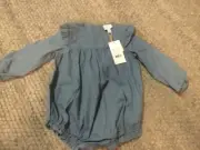 PUMPKIN PATCH chambray blue legless romper BNWT Size 18-24mths