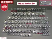 CRAFTSMAN 119 pc Tool Set Socket Set Sizes 1/2 3/8 1/4 - 116 118 127 136