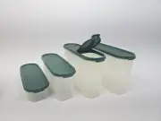 Tupperware Set Of 4 2399 2400 2401 Green Lid NOS