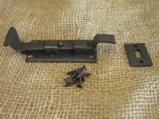 IRON FLAT SLIDING DOOR LOCK DOORS HAND FORGED DEAD BOLT SLIDE LATCH BORED GATE