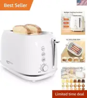 2 Slice Stainless Steel Toaster Retro with 6 Bread Shade Settings, Bagel, Can...