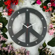 Wall Clock - For Peace - Modern Wall Clock 38cm Diameter