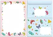 Letter Pad with Envelope for Kids Butterflies Stationery Set for Girls (A5 Pad with 25 Sheets + 15 Envelopes)