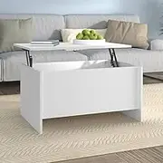 Coffee Table White 80x55.5x41.5 cm Modern Furniture Living Room Home Decor