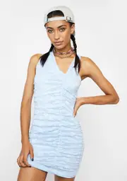 [Dolls Kill] Lace Powder Blue Morkel Mini Dress
