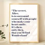 1pc Wonderland Alice Quote Art Print Canvas Poster - Frameless Art Deco Classic Modern Ink Painting for Home Office Bathroom Living Room Bedroom Restaurants -