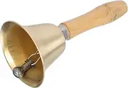 Small Copper School Bell with Wooden Handle Handheld Class Bell for Home Use for Classroom Parties and Decorations