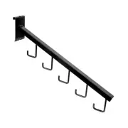 5 J Hook Black Waterfall Square Tube for Grid Panels Wall Wire Display 18" Long