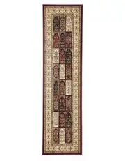 Sydney Pattern Burgundy Ivory Runner Rug