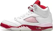 [Jordan] Kid's Shoes Nike 5 Retro White Pink Red (GS) 440892-106, White/Pink Foam/Gym Red, 6 Big Kid
