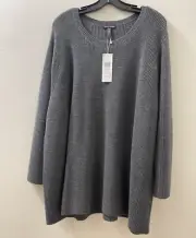 NWT $ 228 Eileen Fisher Ash Merino Wool Pullover 1X 2X