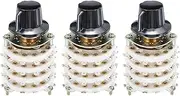 uxcell 4P8T Rotary Switch 4 Pole 8 Position Band Selector 4 Deck for TV Radio Home Machine 3 Pcs