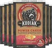 Kodiak Cakes Power Cakes, Pancake & Waffle Mix, Raspberry Lemon, High Protein,100% Whole Grains (Pack of 6)