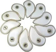 [HISTAR] 10pcs Crystal Pu Leather Golf Iron Head Covers Set Iron Club Headcover